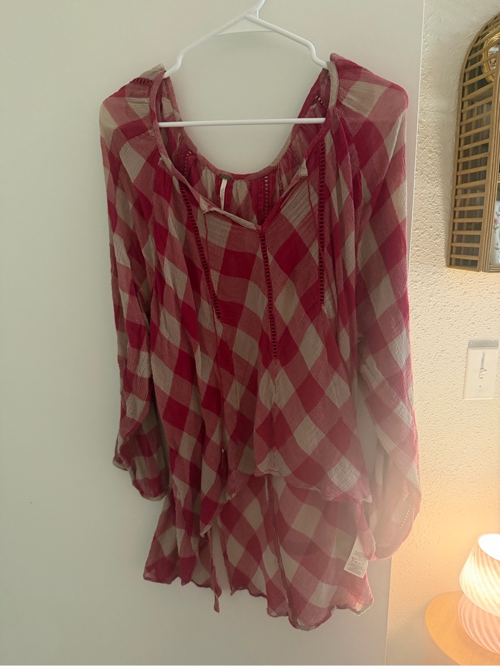 Women's Red Plaid Blouse